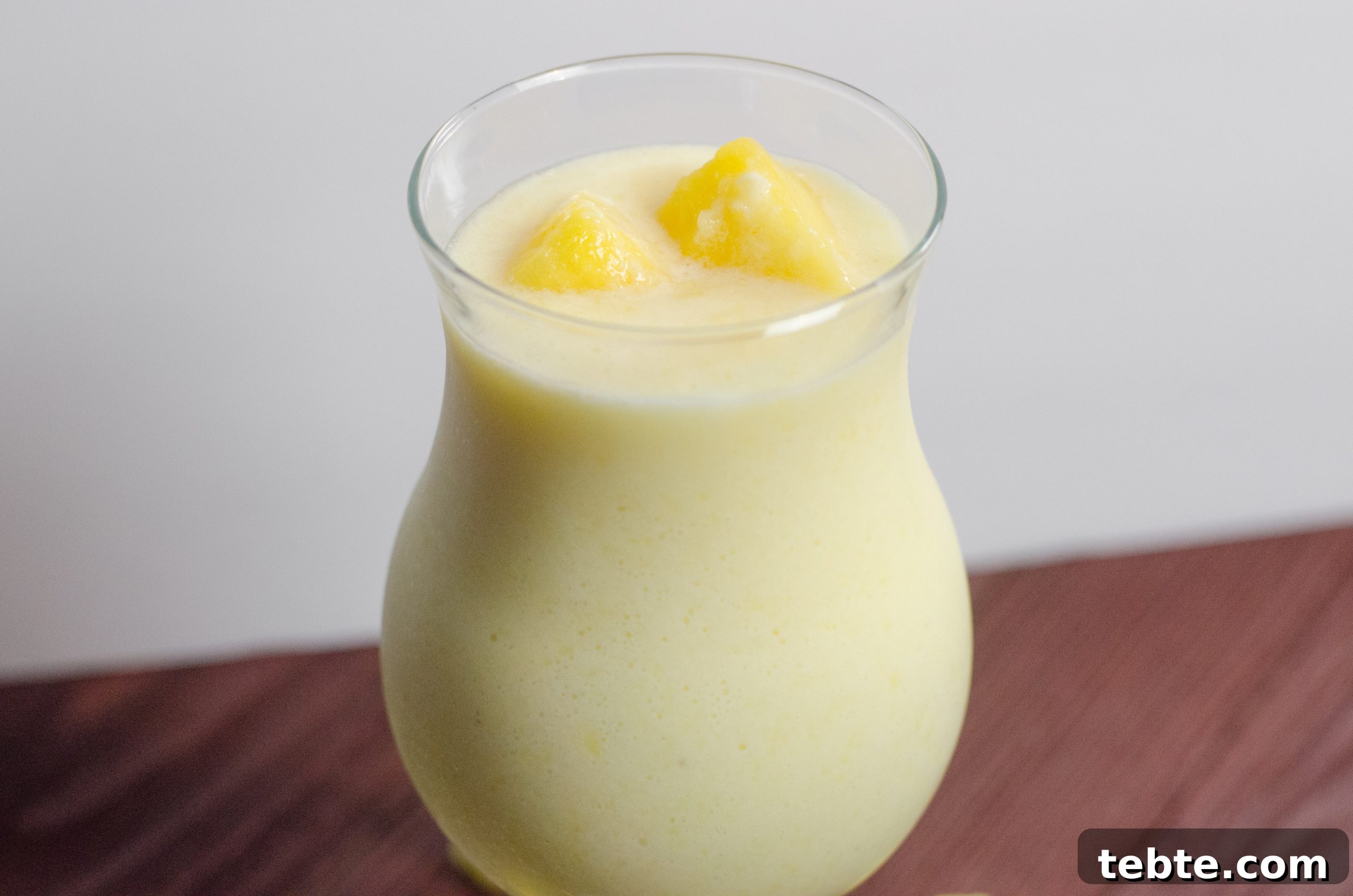 Disney Dole Whip Margarita Recipe — Pineapple Rum Cocktail 3 Pineapple Whip Margarita closeup