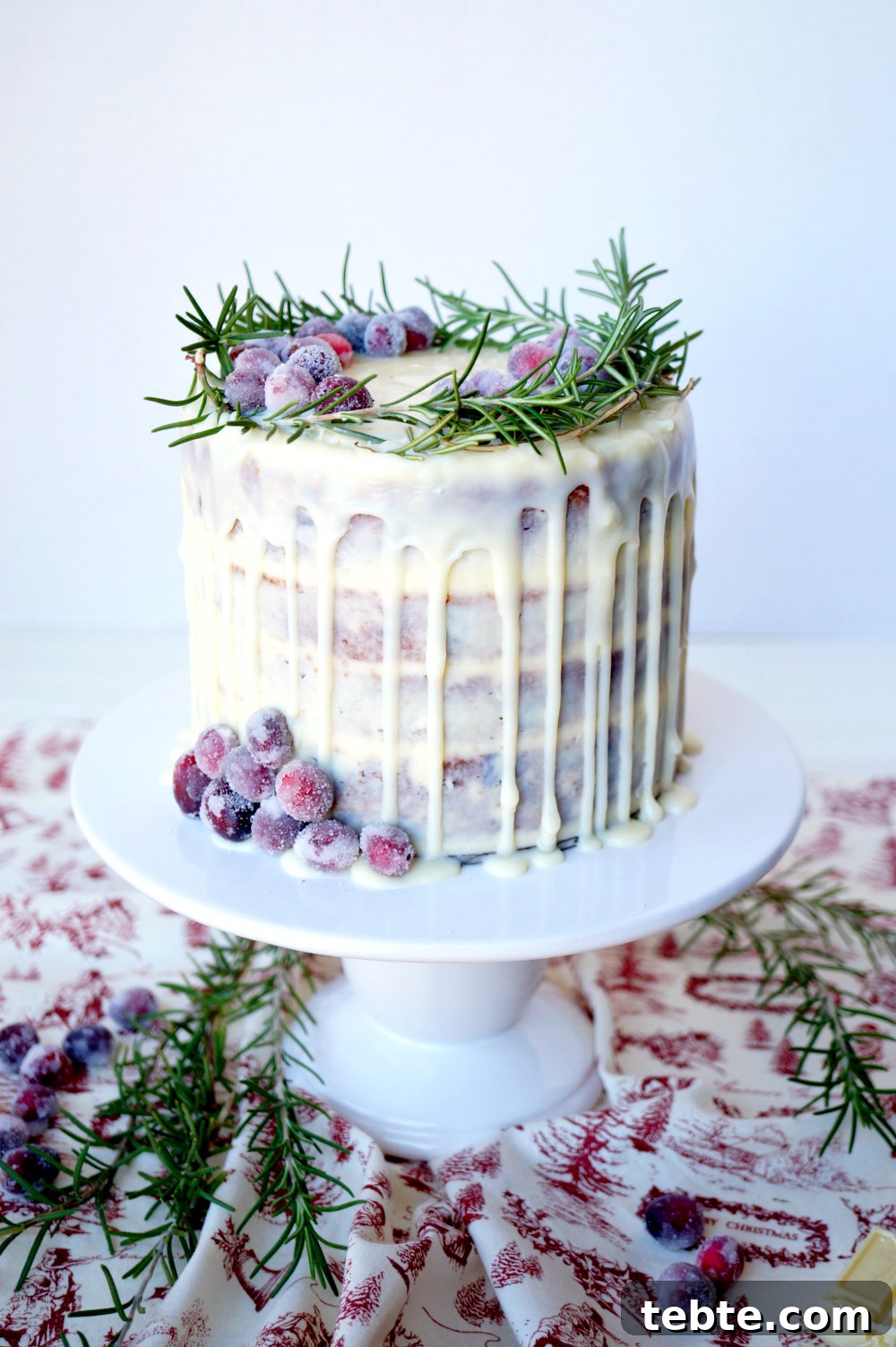 white chocolate cranberry layer cake | The Baking Fairy