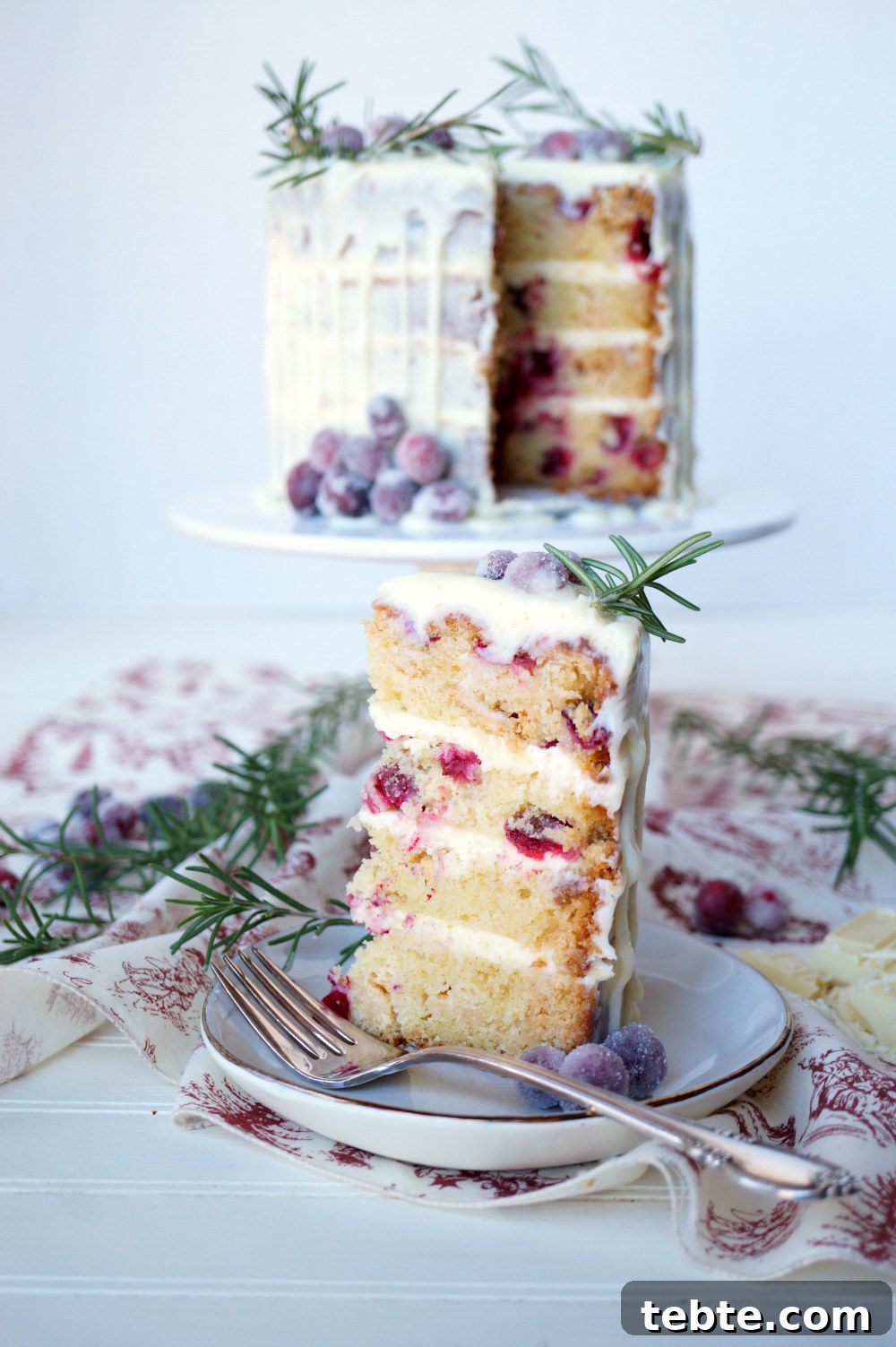 white chocolate cranberry layer cake | The Baking Fairy