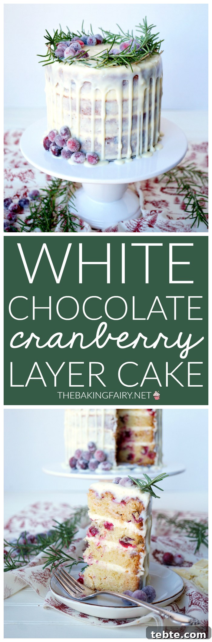 white chocolate cranberry layer cake | The Baking Fairy