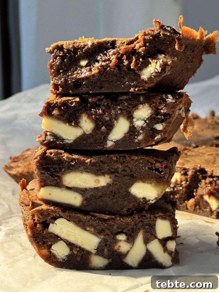 Double Chocolate Marble Brownies: Dark & White Swirl Recipe 3 chocolate and white chocolate brownies.