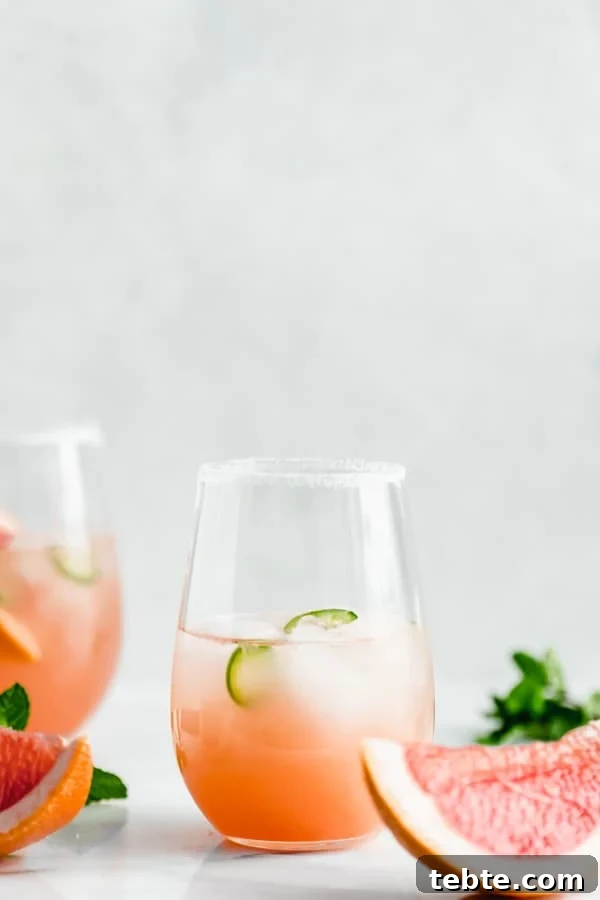 Spicy Grapefruit Margarita Recipe — Zesty Cocktail with Chili Salt Rim 4 Spicy grapefruit margaritas