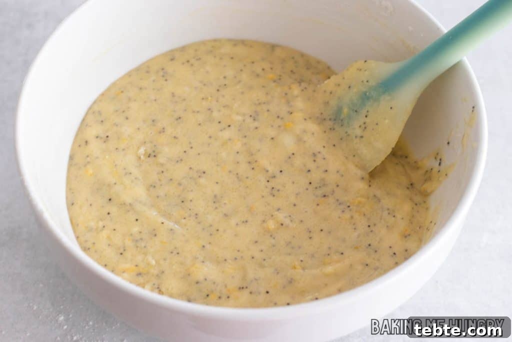 Citrus Poppy Seed Muffins with Orange Zest 7 batter in bowl