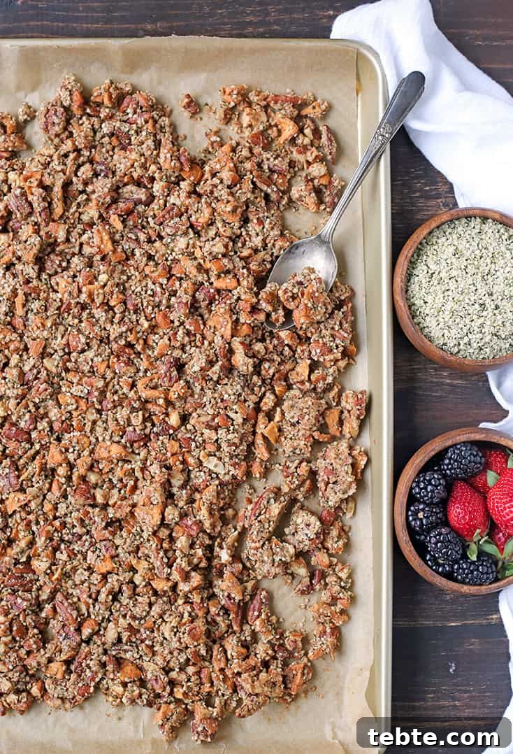 This Paleo Caramel Apple Granola is easy to make and is such a great snack. The sweet cinnamon, chewy apples, and crunchy seeds combine to make a tasty treat.