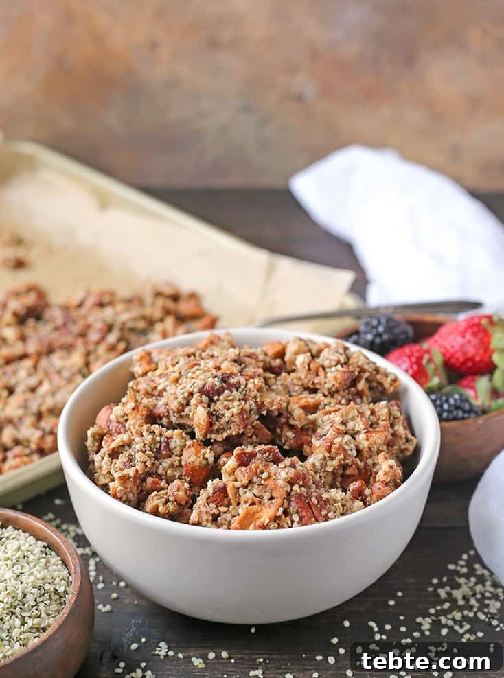 This Paleo Caramel Apple Granola is easy to make and is such a great snack. The sweet cinnamon, chewy apples, and crunchy seeds combine to make a tasty treat.