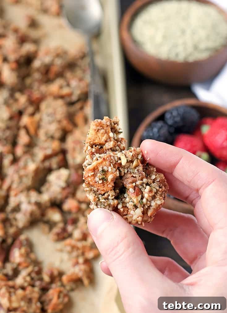 This Paleo Caramel Apple Granola is easy to make and is such a great snack. The sweet cinnamon, chewy apples, and crunchy seeds combine to make a tasty treat.