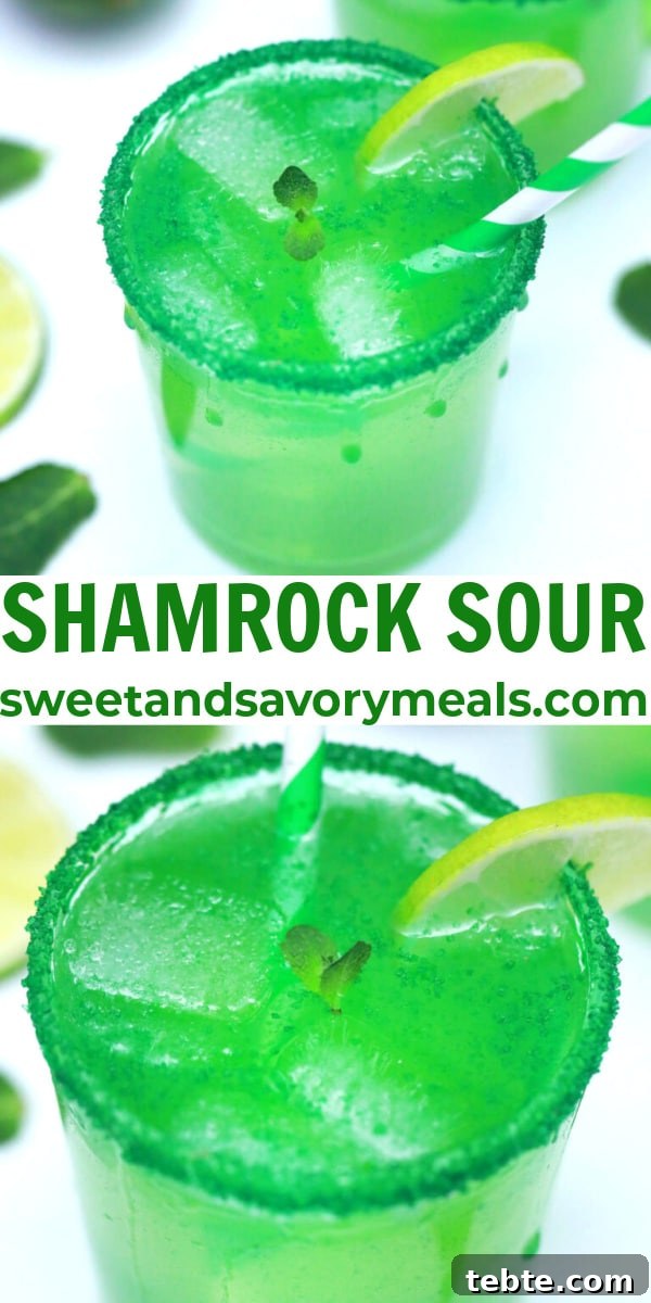 Shamrock Sour Cocktail Recipe for St. Patrick's Day 6 easy shamrock sour pin