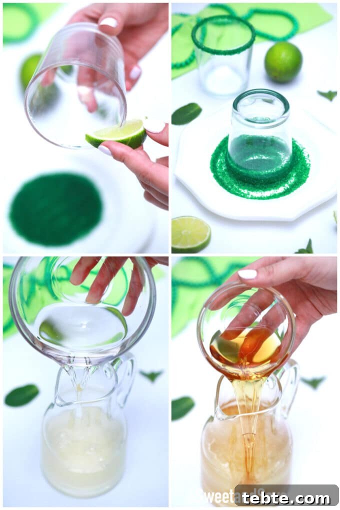 Shamrock Sour Cocktail Recipe for St. Patrick's Day 4 steps how to make shamrock sour