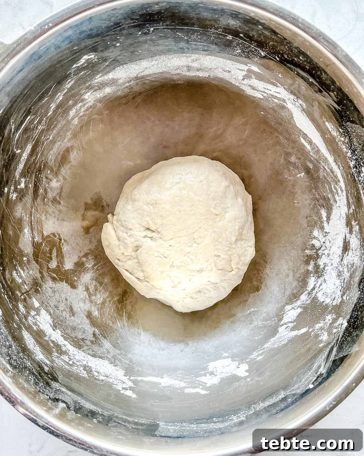 Vegan Calzones with Homemade Vegan Pizza Dough 6 process of rolled dough in bowl