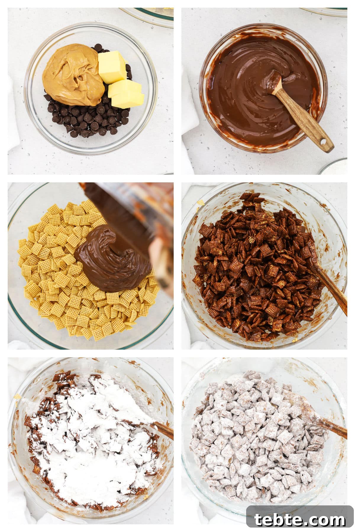 Gluten-Free Muddy Buddies Puppy Chow Recipe 4 making a gluten free muddy buddies recipe step by step